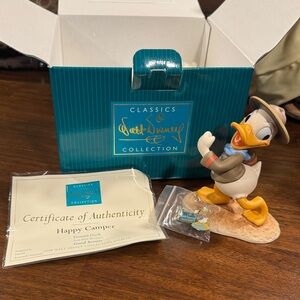 Disney Donald Duck Happy Camper Figurine with Blue and Brown Accents